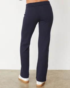 MONROW Original Fleece Flare Pant HEATHEREDNAVY Fashion
